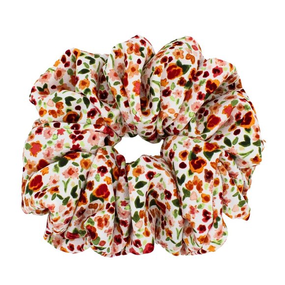 Bohemian Floral Print Hair Scrunchie - Picture 1 of 5